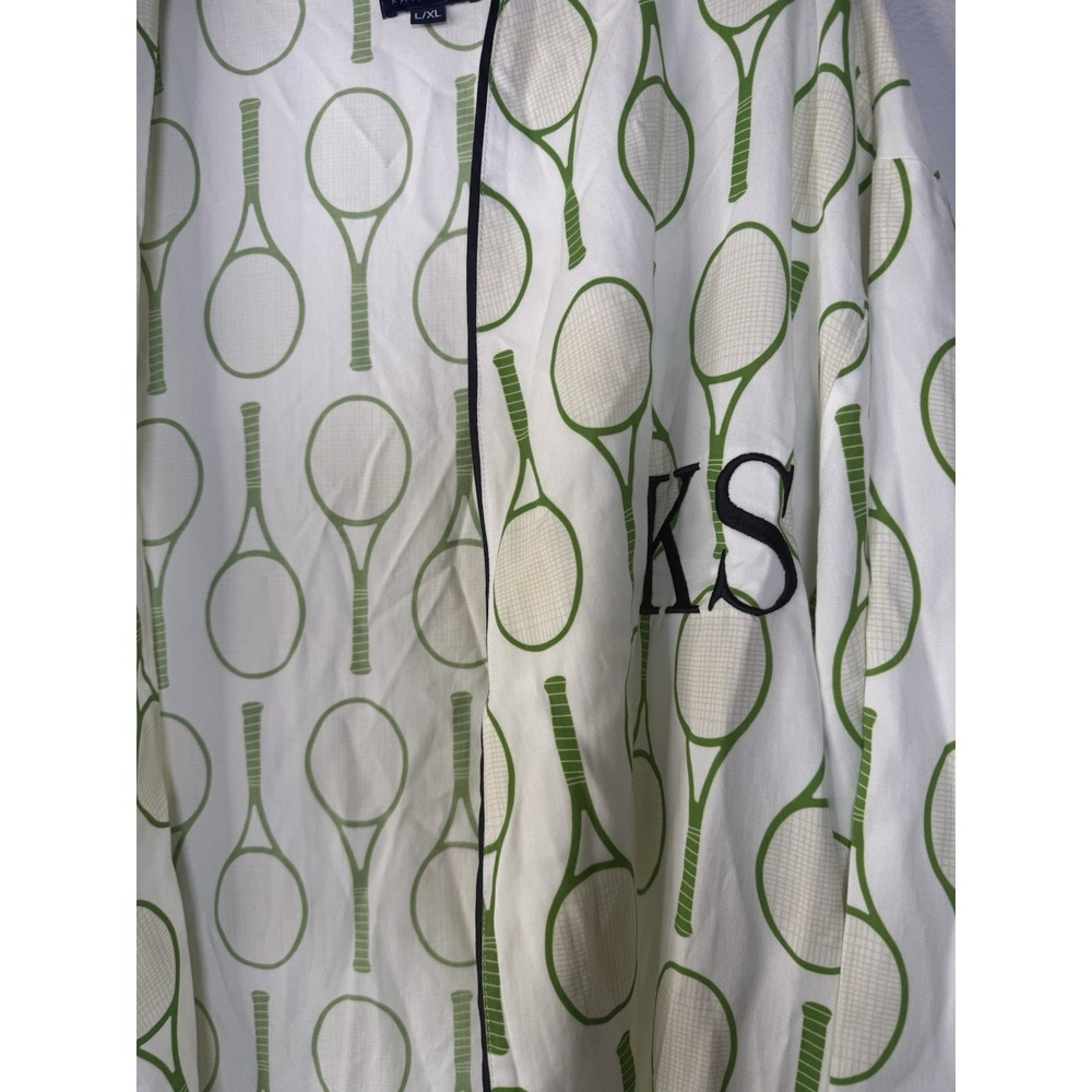 Katie Kime Tennis Monogrammed K S Robe Size L/XL No Belt Cotton‎ Soft - Picture 3 of 6